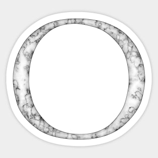 O in Roman White Marble Latin Alphabet Letter Sticker Sticker